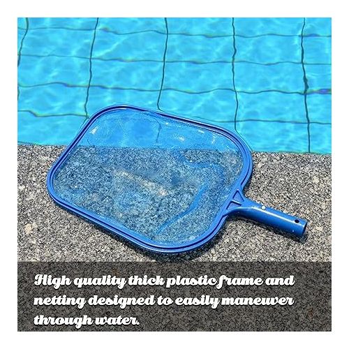  Sunnyglade Swimming Pool Cleaner Supplies/Professional Heavy Duty Pool Leaf Rake Fine Mesh Frame Net/Swimming Pool Cleaning Leaf Skim Net (Blue)