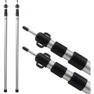 Sunnyglade 2 Pcs Adjustable Tarp Poles, Silver , Telescoping Aluminum Rods Portable Awning Poles for Camping,Backpacking,Hiking(Set of 2)