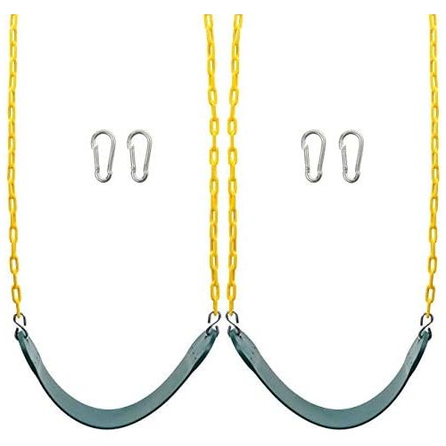  [아마존베스트]Sunnyglade 2PCS Swings Seats Heavy Duty with 66 Chain Plastic Coated, Playground Swing Set Accessories Replacement with Snap Hooks, Support 250lb