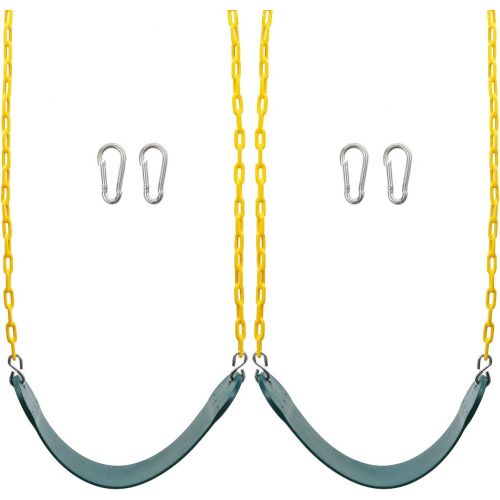  [아마존베스트]Sunnyglade 2PCS Swings Seats Heavy Duty with 66 Chain Plastic Coated, Playground Swing Set Accessories Replacement with Snap Hooks, Support 250lb