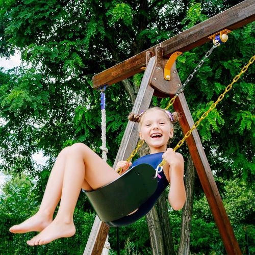  [아마존베스트]Sunnyglade 2PCS Swings Seats Heavy Duty with 66 Chain Plastic Coated, Playground Swing Set Accessories Replacement with Snap Hooks, Support 250lb