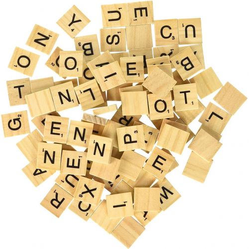  [아마존베스트]Sunnyglade 200PCS Wood Letter Tiles/Wooden Scrabble Tiles A-Z Capital Letters for Crafts, Pendants, Spelling (200PCS)