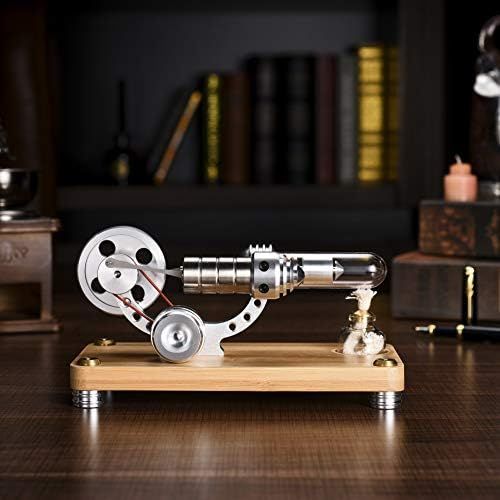  Sunnytech Hot Air Stirling Engine Colourful LED Single Flywheel Education Toy Electricity Power Generator M14-03-S