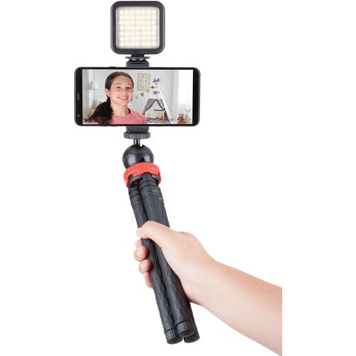  Sunpak YouTuber Tabletop and Handheld Vlogging Kit with 49 LED Video Light