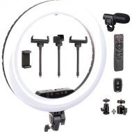 Sunpak Premium Series Bi-Color Ring Light Kit with BOYA Microphone (18