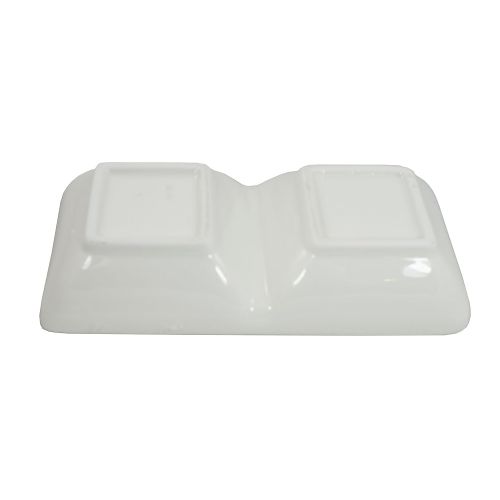  Sunrise Kitchen Supply Super White 2 Compartment Porcelain Divided Dish (12 Count) (6Lx3Wx1.25H) OT6706