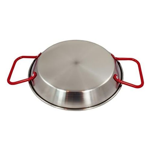  Sunrise Kitchen Supply Sunrise Stainless Steel Paella Pan with Red Handle (8)