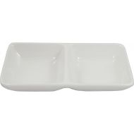 [아마존베스트]Sunrise Kitchen Supply Super White 2 Compartment Porcelain Divided Dish (12 Count) OT-5445