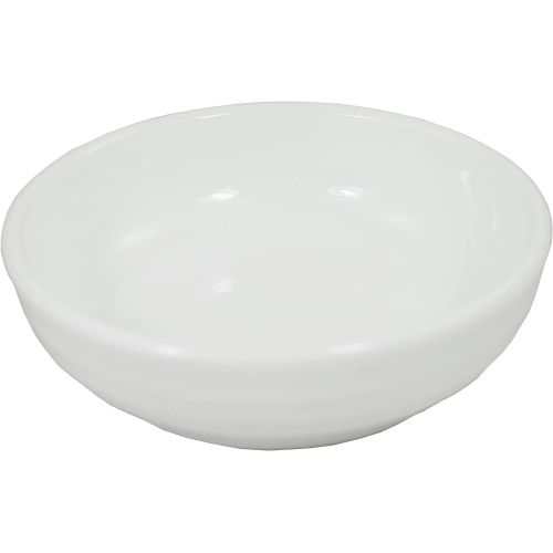  [아마존베스트]Sunrise Kitchen Supply (Pack of 12) Super White Round Ribbed Porcelain Sauce Dishes OT-3328