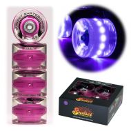 Sunset Skateboard Co. Sunset Skateboards Purple 59mm Cruiser LED Light-Up Wheels Set with ABEC-7 Carbon Steel Bearings (4-Pack)