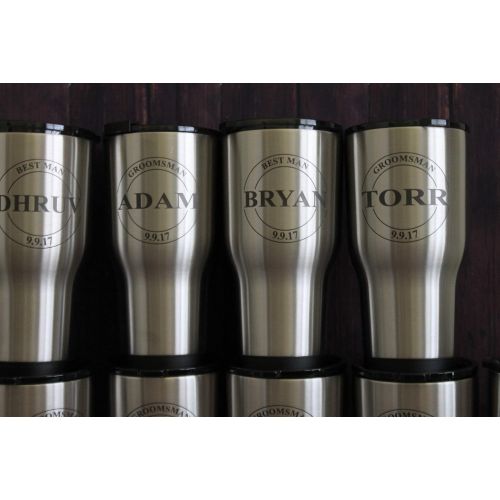  Sunshine N Whiskey Life, LLC Sale-Set of 5-7-RTIC-Custom Laser Engraved 30 oz RTIC Stainless Steel Tumbler Groomsmen Gifts