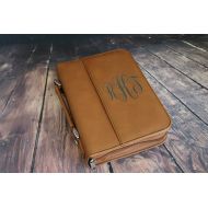 SunshineNWhiskeyLife Select Size-Bible Case Cover Rawhide Brown Laser Engraved Monogram Bible Case Cover with Zipper Closure-Monogram Bible Case-Bible Cover