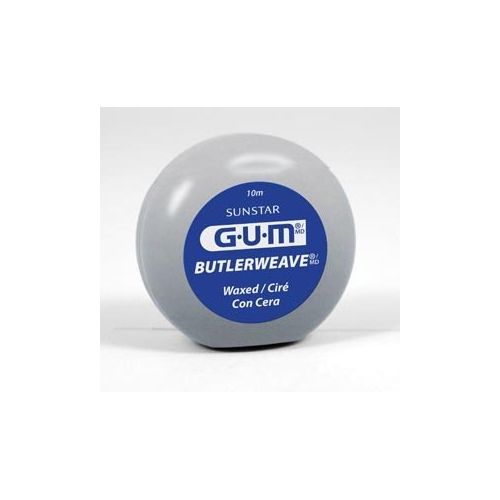  Sunstar 1115A GUM ButlerWeave Dental Floss, Waxed, Travel Tub, 4 yd. Length (Pack of 144)