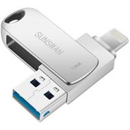 [아마존 핫딜]  [아마존핫딜]Sunswan USB Flash Drive 128GB for iPhone Photo Stick iOS Flash Drive External Storage,USB3.0 Photo Stick Mobile for iPhone Compatible Mac Android, Computer(Silver128G-02XY)
