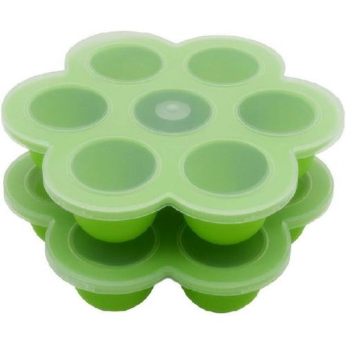  Suntake Egg Poachers Silicone Egg Bites Molds - Fits Instant Pot 5,6,8 qt Pressure Cooker, 7Cups Instant Pot Accessories with Silicone Clip-On Lid(Green, Pack of 2)