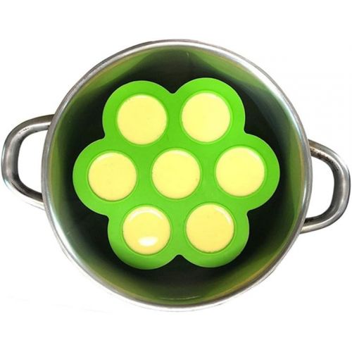  Suntake Egg Poachers Silicone Egg Bites Molds - Fits Instant Pot 5,6,8 qt Pressure Cooker, 7Cups Instant Pot Accessories with Silicone Clip-On Lid(Green, Pack of 2)