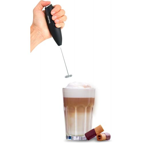  Suntec Wellness SUNTEC Handmilchaufschaumer MAS-8410 handheld [Ideal fuer Cappuccino, Dressings, uvm., perfekter (Milch-)Schaum in Sekunden, Edelstahl-Schneebesen mit Spezial-Spirale, exkl. 2x AA B