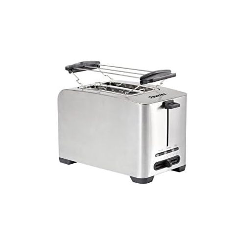  Suntec Wellness SUNTEC Toaster TOA-8076 V2A [2-Schlitz-Toaster, Broetchenaufsatz, variabler Roestgrad, Kruemelschublade, max. 850 Watt]
