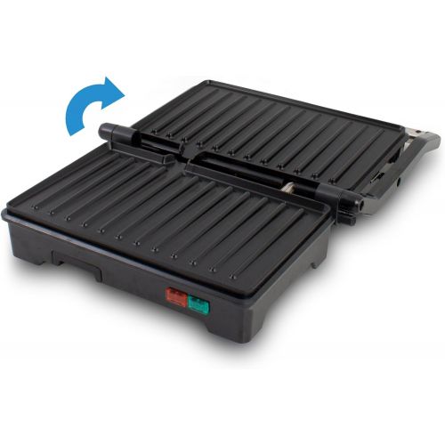  Suntec Wellness SUNTEC Elektro Kontaktgrill KGR-8373 Compact | Tischgrill aus Edelstahl | Grill fuer Panini, Sandwich, Toast, Fleisch, Burger, Gemuese | Elektrisch Grillen ohne Fett