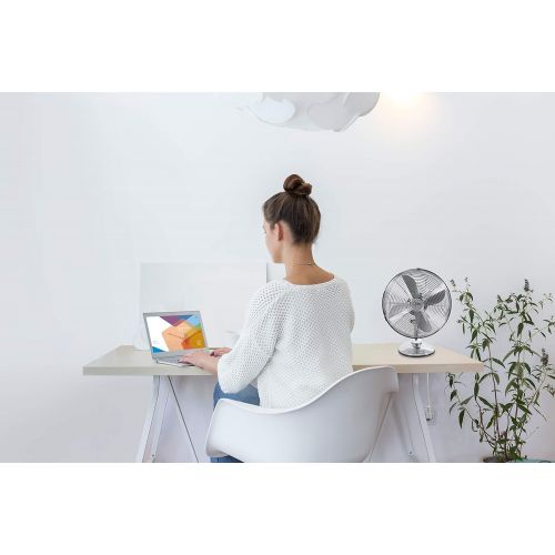  Suntec Wellness SUNTEC Tischventilator CoolBreeze 3.000 TVM chrome [30 cm Fluegel-Ø, 3 Stufen, oszillierend, 35 Watt]