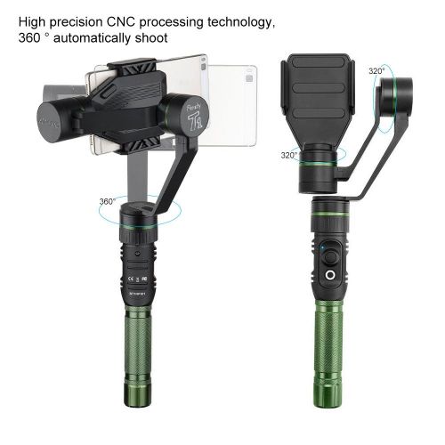  Sunwand 3-Axis Motorized Handheld Gimbal Active Stabilizer for GoPro Smartphones Video Cameras GoPro Clamp Included-Green