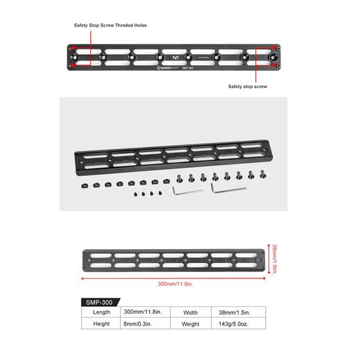  Sunwayfoto SMP-300 M-LOK Rail Arca-Type Adapter Plate (11.8