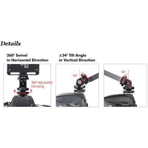  Sunwayfoto HB-02 Hot Shoe Tilt Head