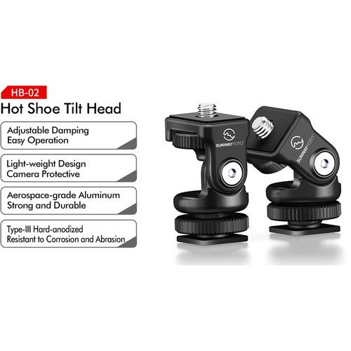  Sunwayfoto HB-02 Hot Shoe Tilt Head