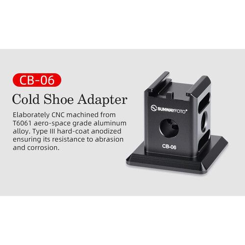  Sunwayfoto CB-06 Cold Shoe Adapter with Arca-Type Base