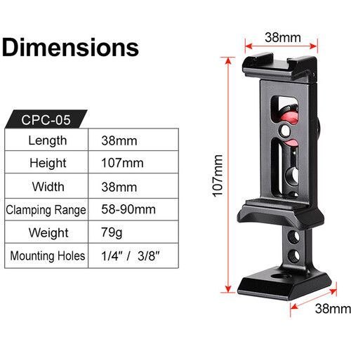  Sunwayfoto CPC-05 Aluminum Smartphone Tripod Mount