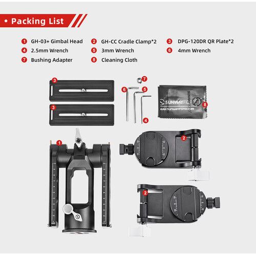  Sunwayfoto GH-03+ Dual Gimbal Head