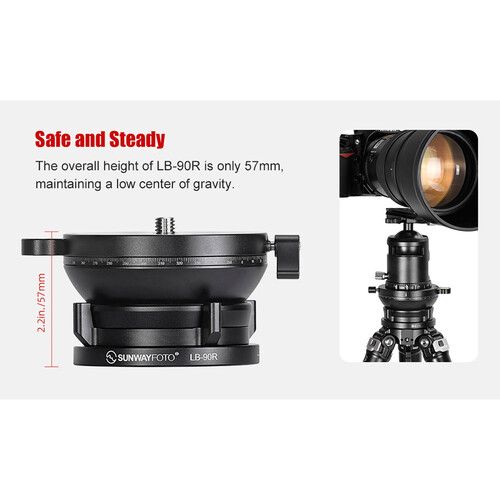  Sunwayfoto LB-90R Leveling Base?with Panoramic Platform and External Bubble Level (Black)