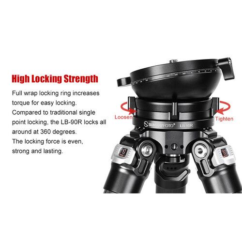  Sunwayfoto LB-90R Leveling Base?with Panoramic Platform and External Bubble Level (Black)