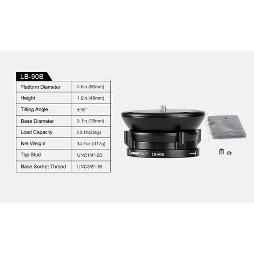  Sunwayfoto LB-90B Leveling Base (Black)