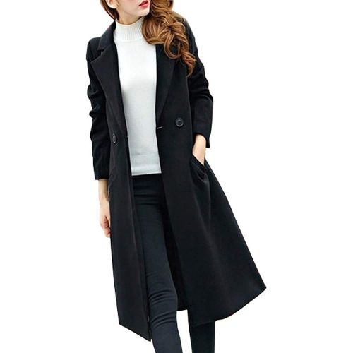  Sunyastor Women Coats Womens Long Woolen Coat, Sunyastor Fashion Double Breasted Lapel Walker Overcoat Parka Jacket Thick Warm Cardigan