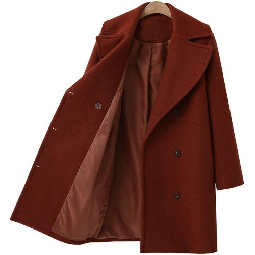  Sunyastor Women Coats Womens Long Woolen Coat, Sunyastor Fashion Double Breasted Lapel Walker Overcoat Parka Jacket Thick Warm Cardigan