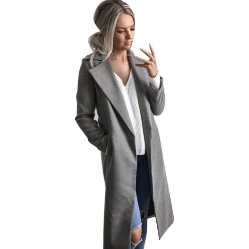  Sunyastor Women Coats Womens Long Woolen Coat, Sunyastor Fashion Double Breasted Lapel Walker Overcoat Parka Jacket Thick Warm Cardigan