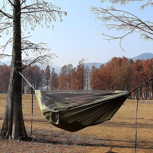  Sunyear Hammock Camping with Removable No See-Um Net and Rain Fly Tent Tarp with 32ft Long Ridgeline Against Storm, Snow,Best for Outdoor Backpacking Hiking&Survival
