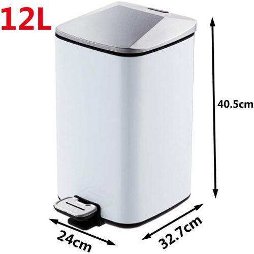  SuoANI Stainless Steel Trash Can Bedroom Bin with Lid Pedal Bin Bathroom Simple Human Bins Square Bin