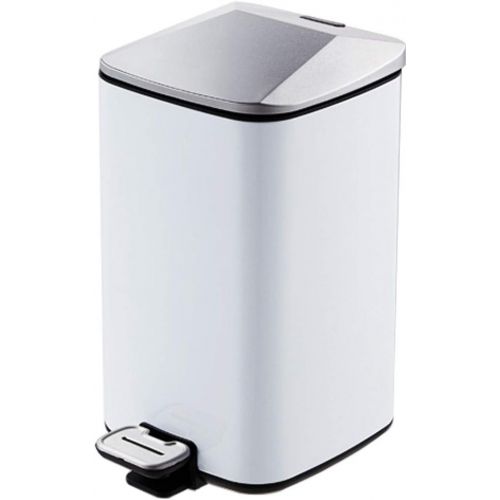  SuoANI Stainless Steel Trash Can Bedroom Bin with Lid Pedal Bin Bathroom Simple Human Bins Square Bin