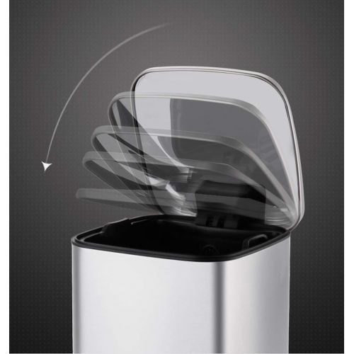  SuoANI Stainless Steel Bin Bedroom Bin with Lid Kitchen Dustbin Simple Human Bins Waste Disposal Unit Home, Kitchen and Garden