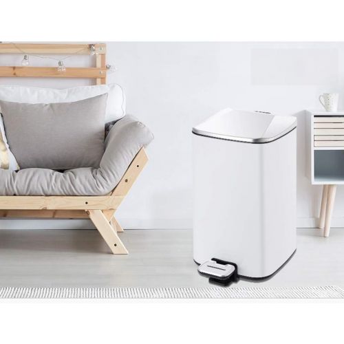  SuoANI Stainless Steel Bin Bedroom Bin with Lid Kitchen Dustbin Simple Human Bins Waste Disposal Unit Home, Kitchen and Garden