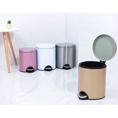  SuoANI Dustbins Small Bathroom Bin with Lid Stainless Steel Bins for Kitchen Simple Human Bins Square Bin