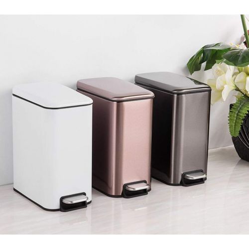  SuoANI Waste Bin Stainless Steel Dustbin Kitchen Bin Recycling and Waste Simple Human Bins