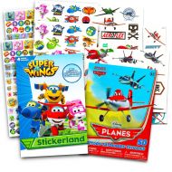 Super Wings Stickers Party Favors Pack -- Over 295 Tranforming Planes Stickers and Bonus 50 Disney Planes Temporary Tattoos (Super Wings Party Supplies)