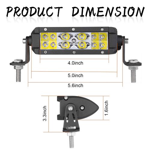  [아마존 핫딜]  [아마존핫딜]Yvoone-Auto LED Light Pods, 2Pcs 6 inch 72W Quad Row LED Light Bar OSRAM Spot Flood Combo Beam Super Slim Fog Lamps Waterproof for Truck Motorcycle Jeep UTV ATV, 2 Years Warranty