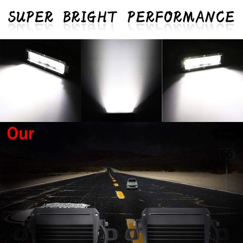  [아마존 핫딜]  [아마존핫딜]Yvoone-Auto LED Light Pods, 2Pcs 6 inch 72W Quad Row LED Light Bar OSRAM Spot Flood Combo Beam Super Slim Fog Lamps Waterproof for Truck Motorcycle Jeep UTV ATV, 2 Years Warranty