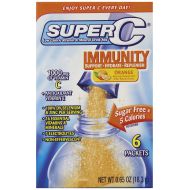 Super C Immunity Vitamin and Mineral Singles To Go Water Drink Mix - Orange Powder Sticks (12 Boxes...