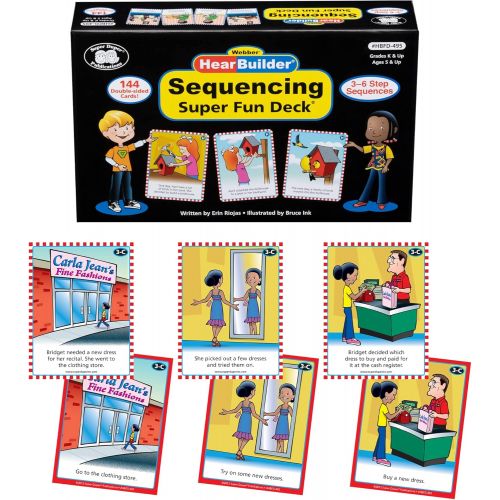  Super Duper Publications HearBuilder Sequencing Flash Card Fun Deck Educational Learning Resource for Children