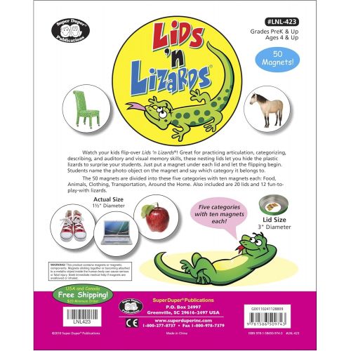  Super Duper Publications Lids n Lizards Magnetic Photo Vocabulary Game Educational Learning Resource for Children